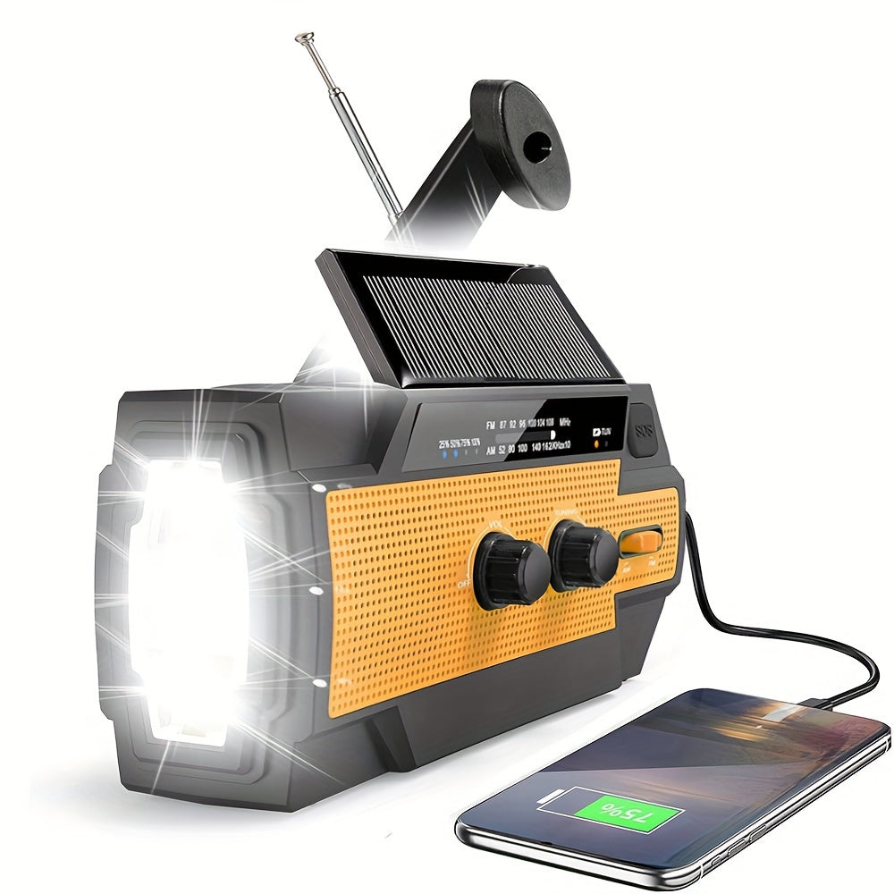Emergency Solar Radio with Flashlight – Portable Survival Power Radio-0