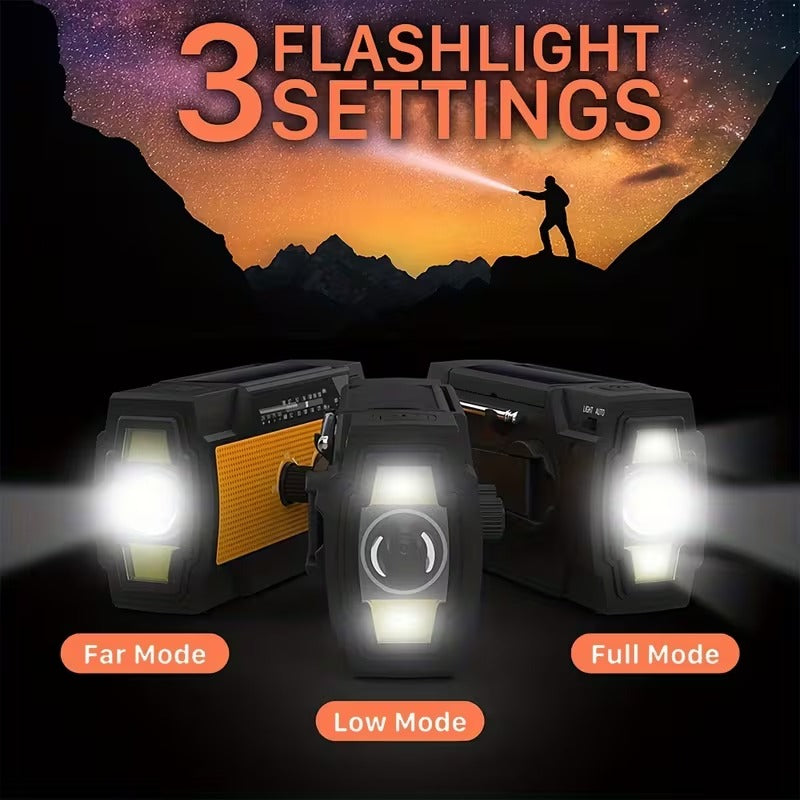 Emergency Solar Radio with Flashlight – Portable Survival Power Radio-3