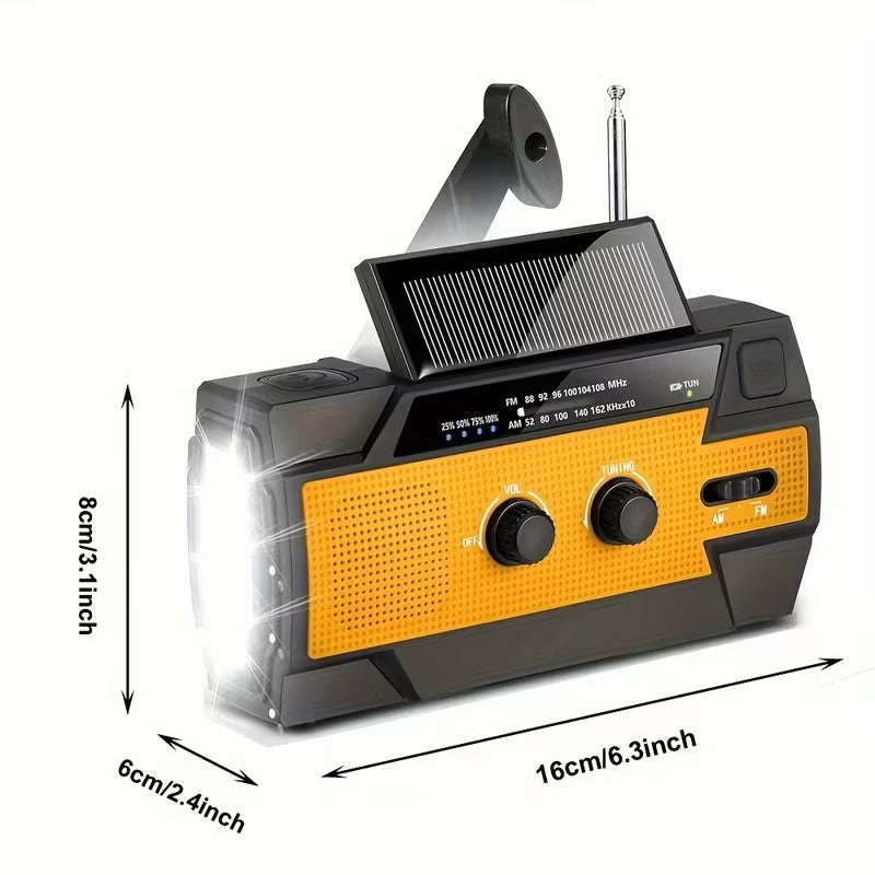 Emergency Solar Radio with Flashlight – Portable Survival Power Radio-2